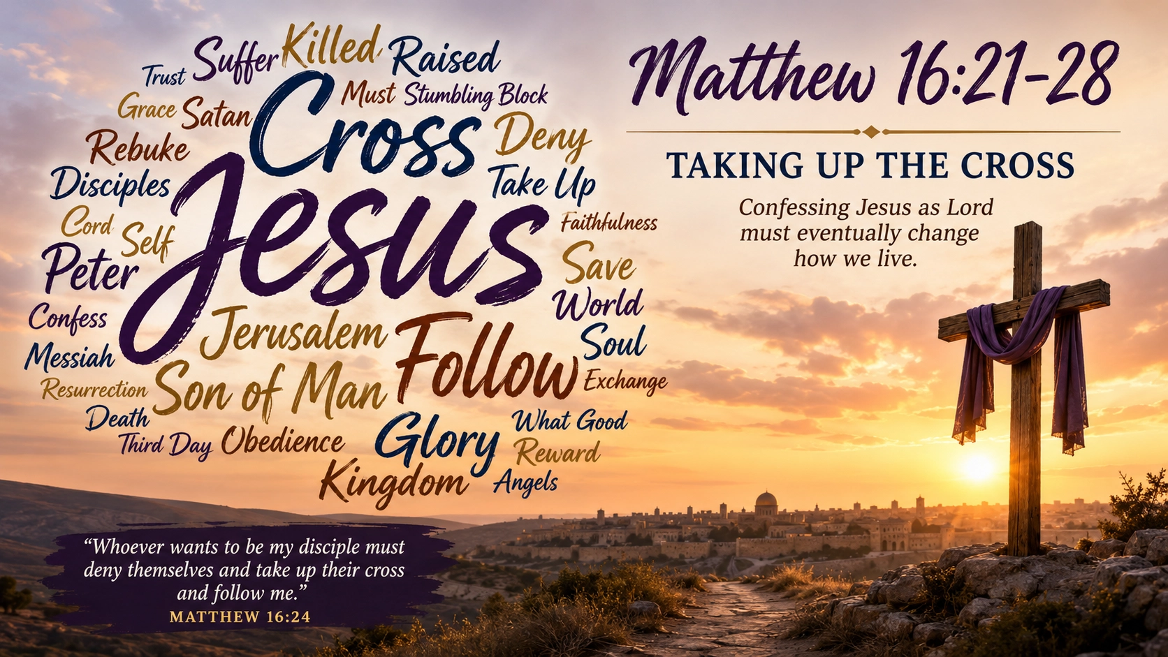 Matthew 16:13-20 word cloud